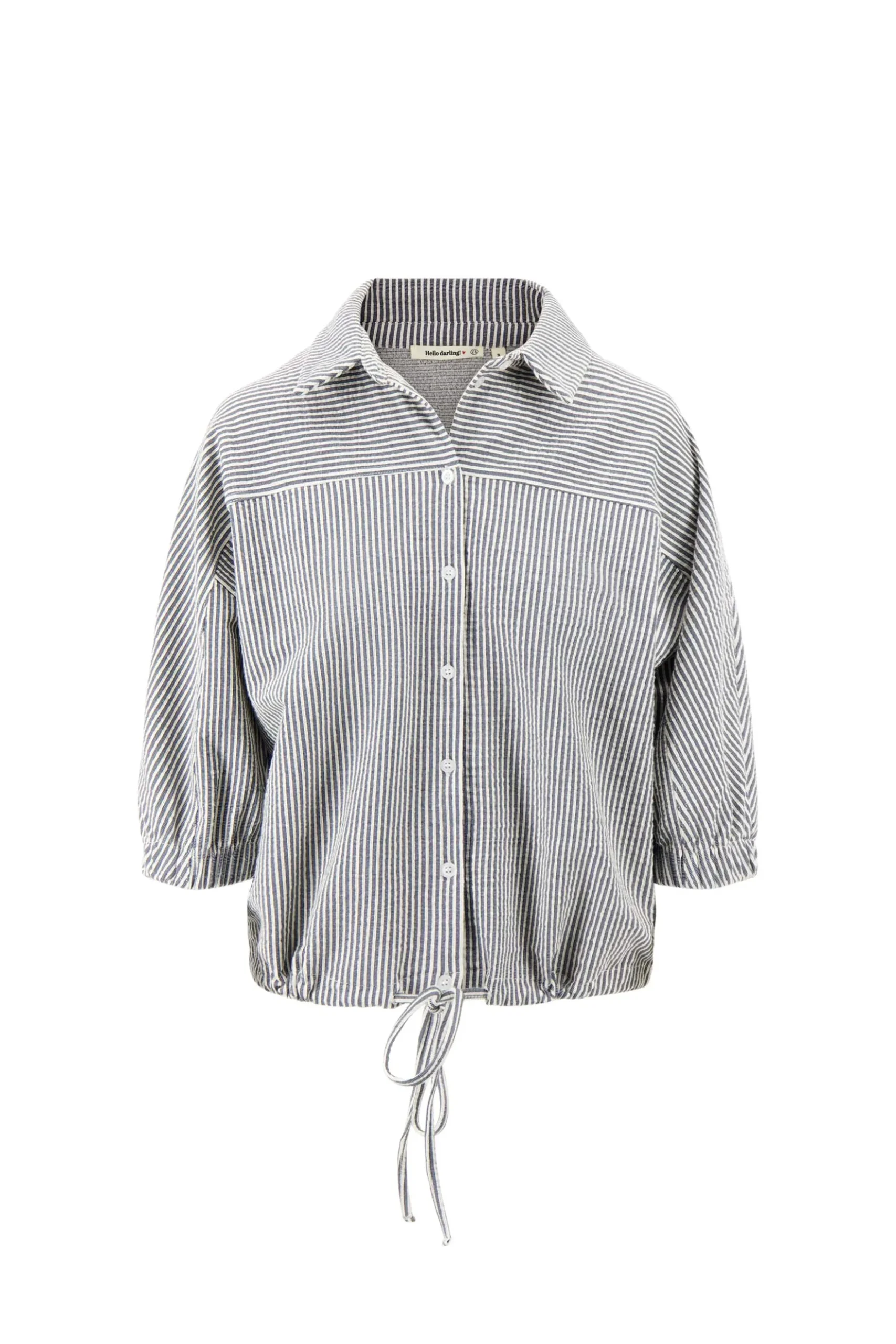 gestreepte blouse van structuur stof