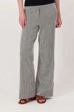 gestreepte broek met structuur