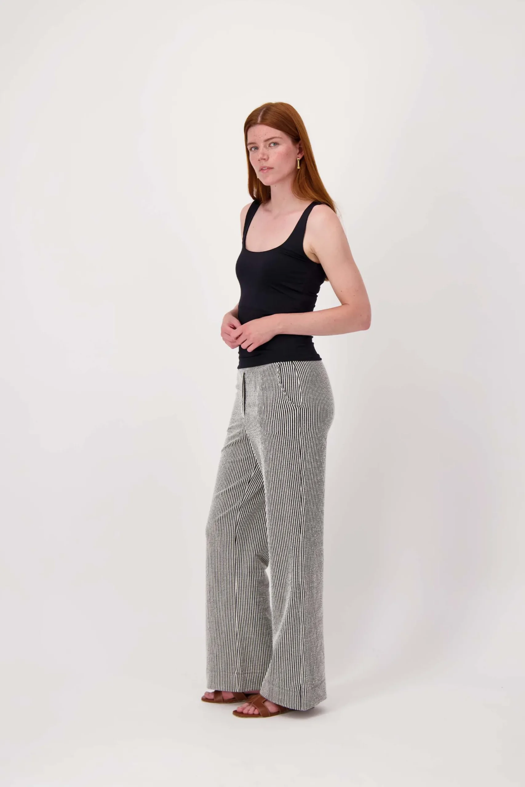 gestreepte broek met structuur