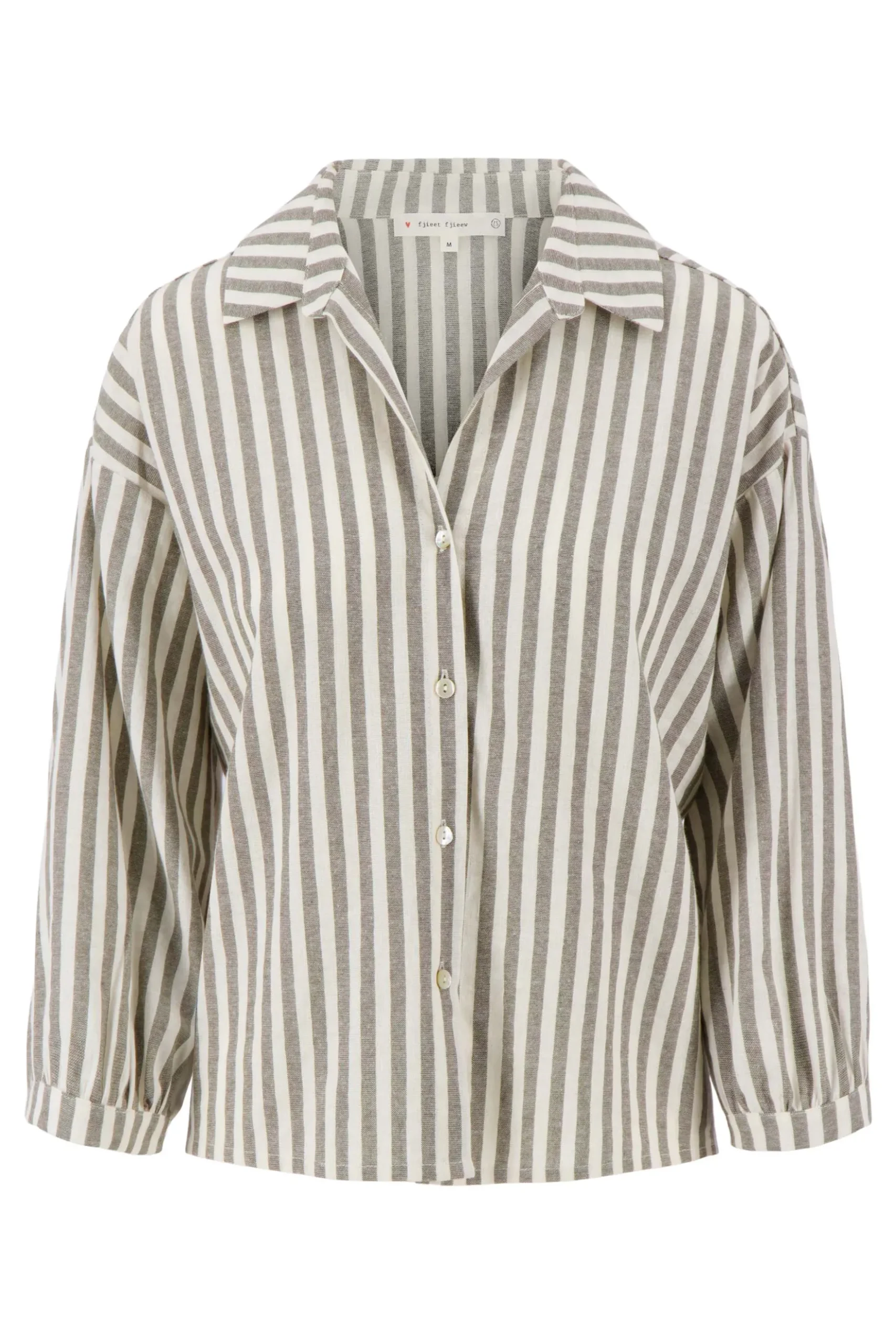 gestreepte linnen blouse