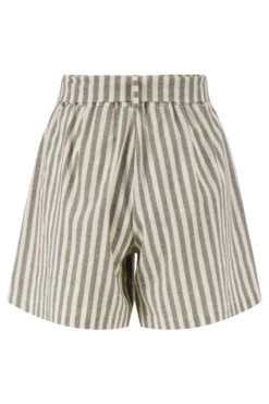 gestreepte linnen short