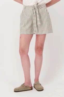gestreepte linnen short