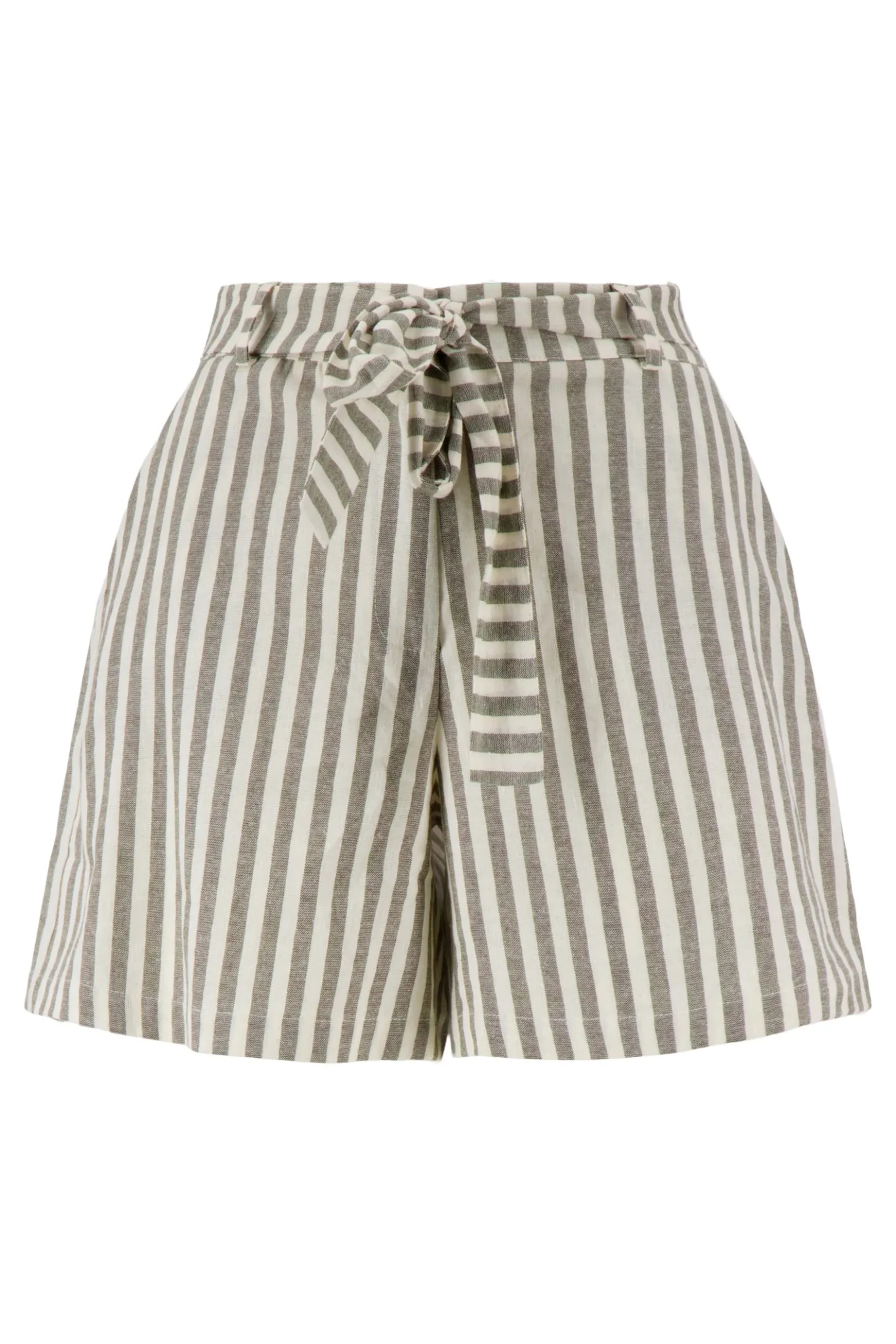 gestreepte linnen short