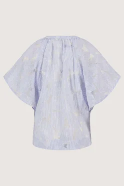 gestreepte organza blouse