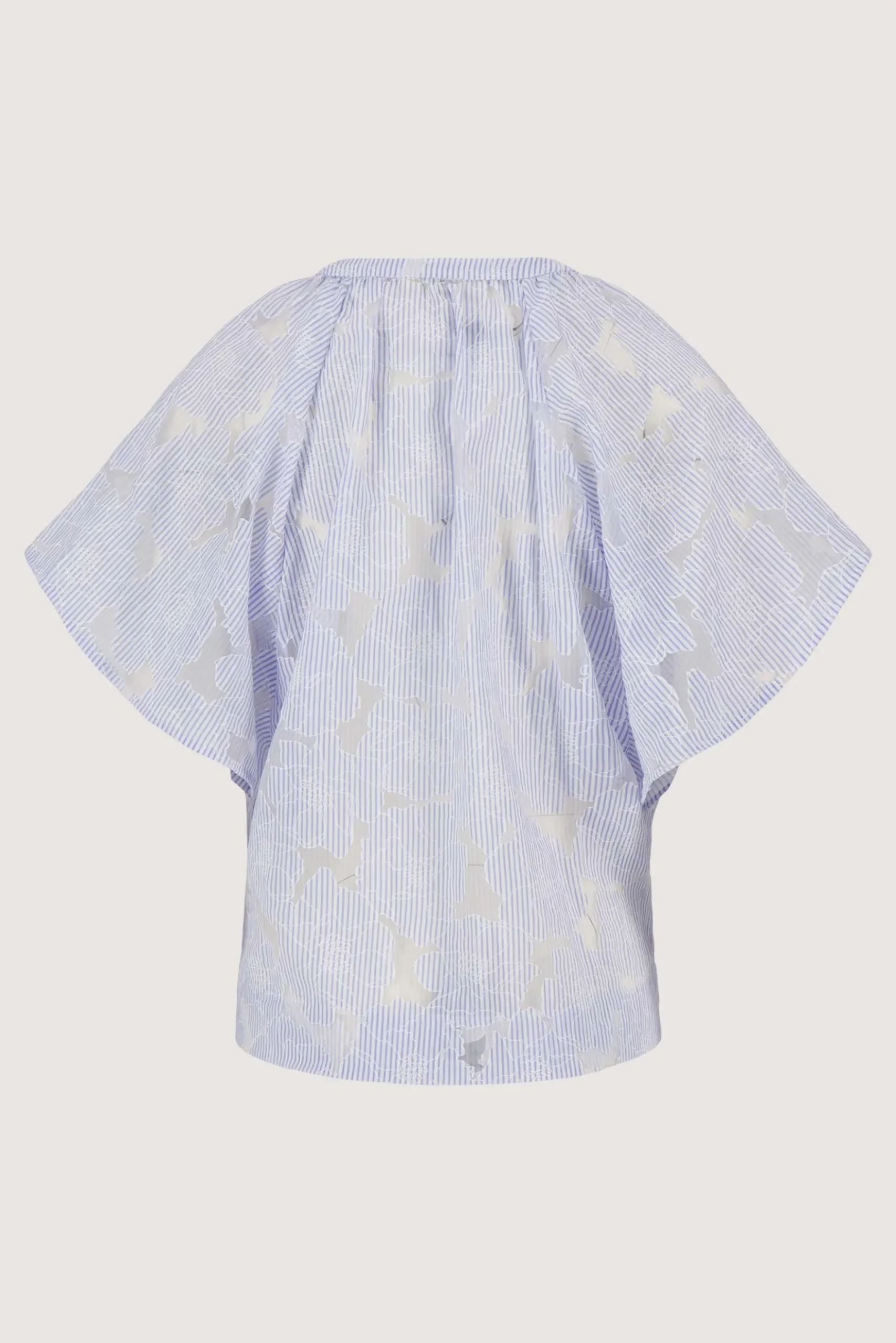 gestreepte organza blouse