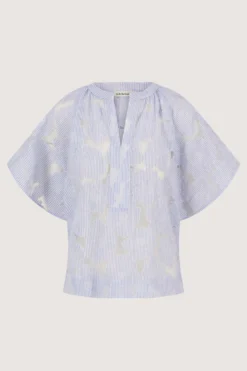 gestreepte organza blouse