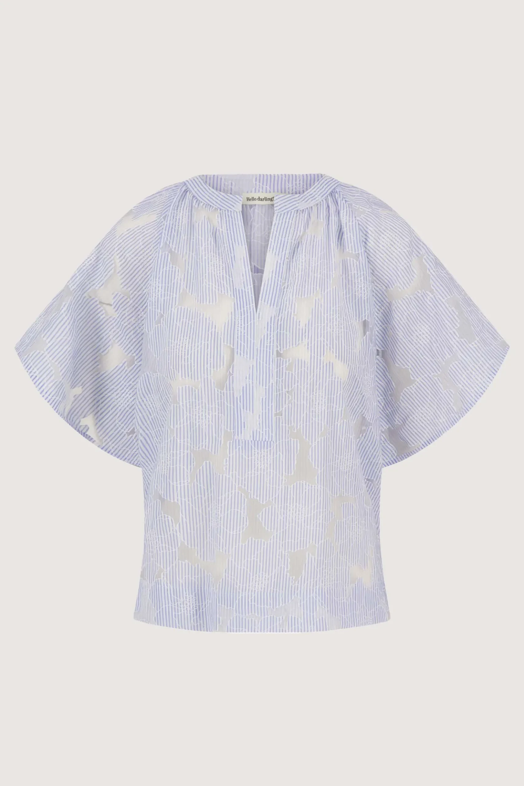 gestreepte organza blouse