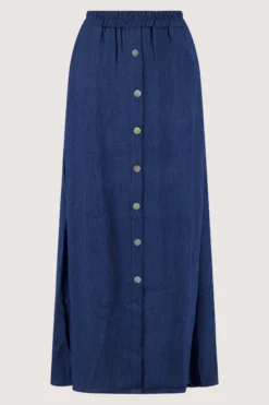 gestreepte tencel denim rok