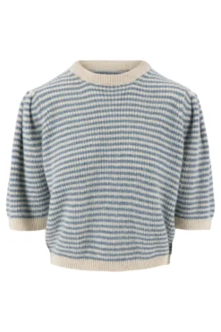 gestreepte trui met contrast ribs