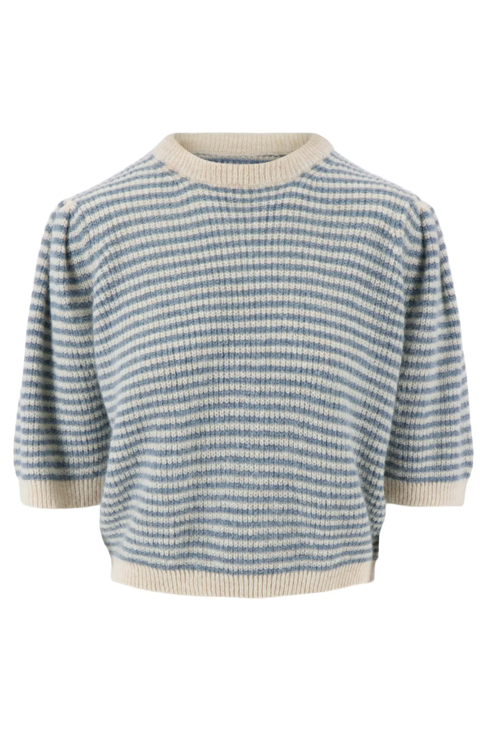 gestreepte trui met contrast ribs
