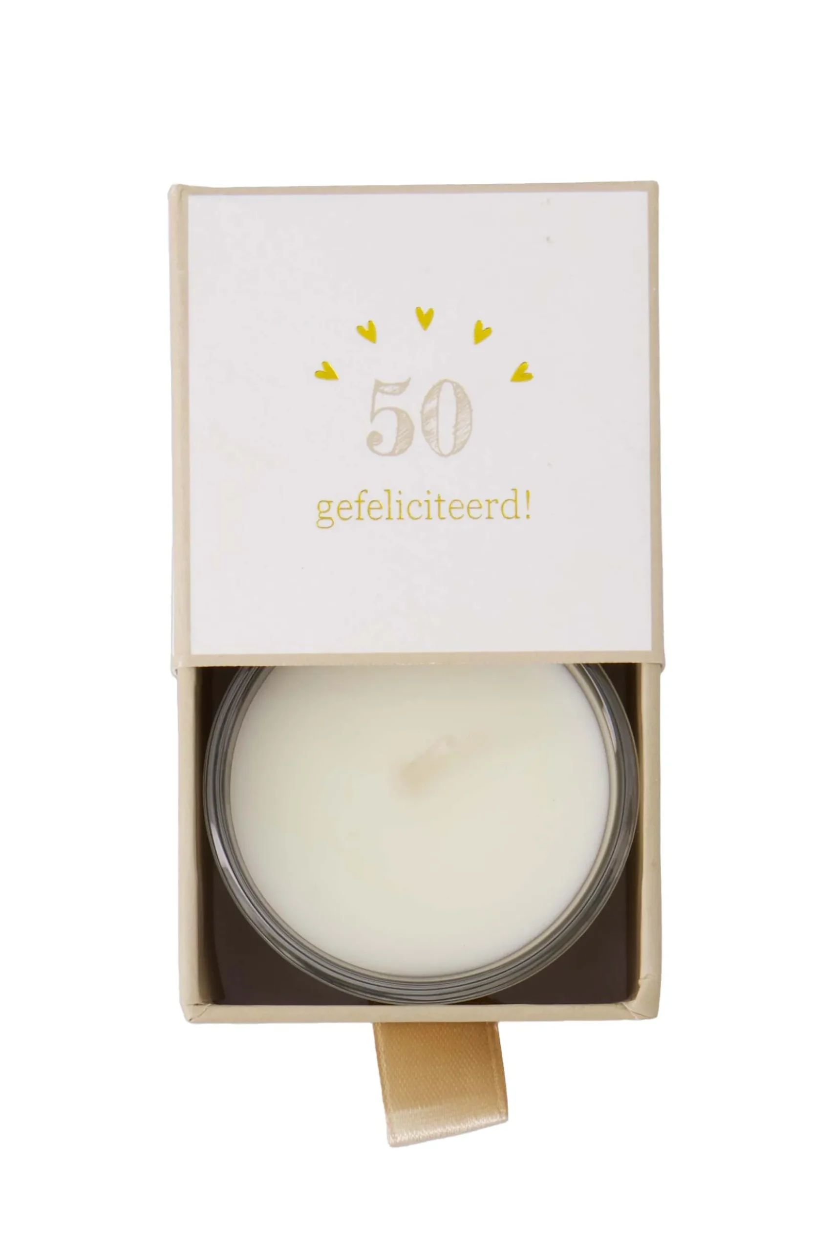 geurkaars glas in doosje 50 gefeliciteerd