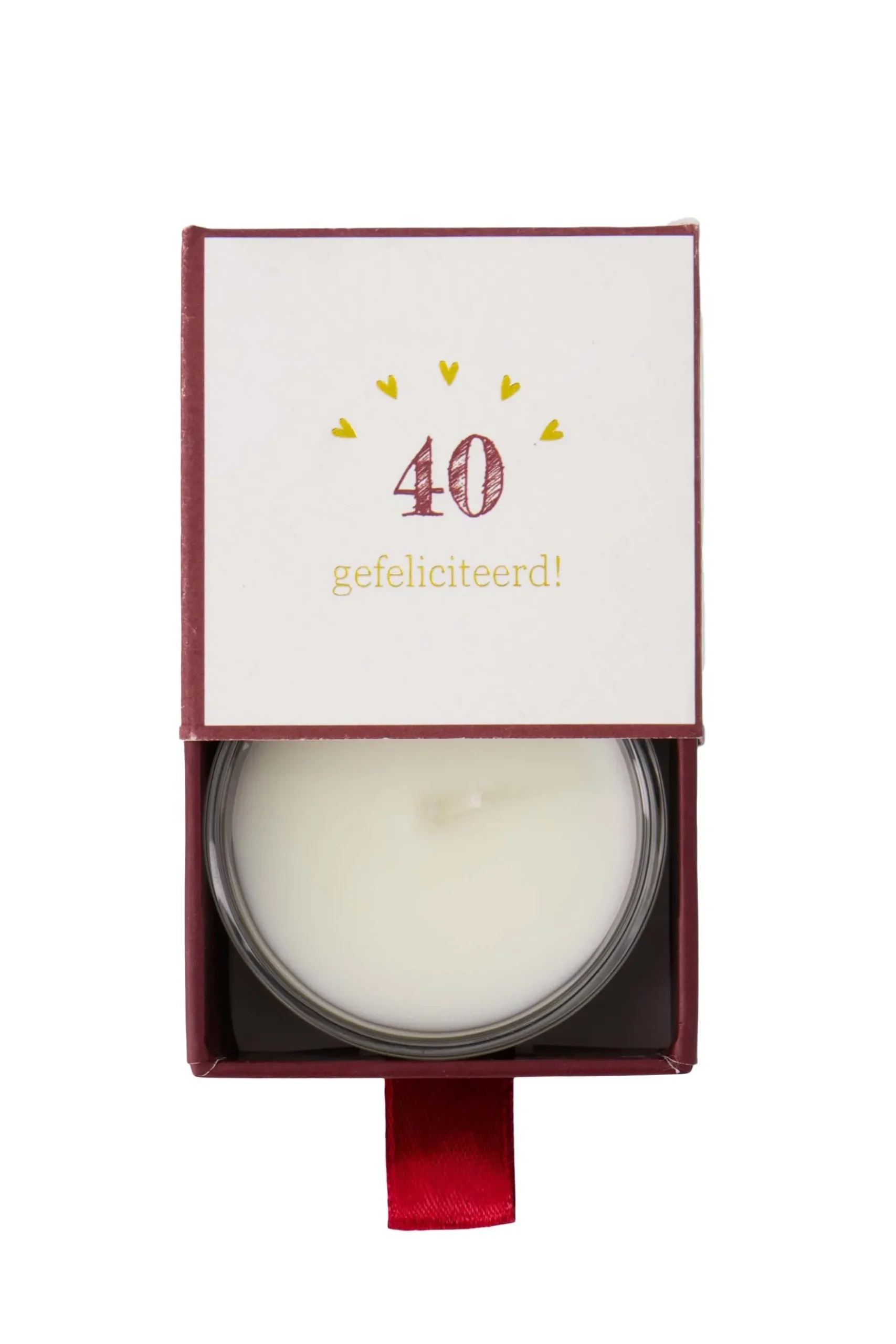 geurkaars glas in doosje 40 gefeliciteerd