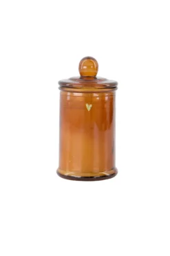 geurkaars glas met deksel hartje
