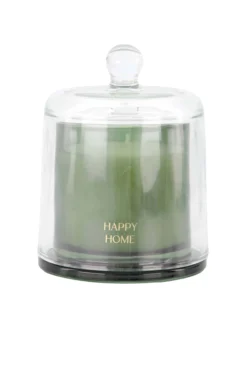 geurkaars glas met stolp happy home