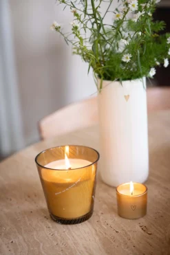 geurkaars glas vlechtpatroon geniet