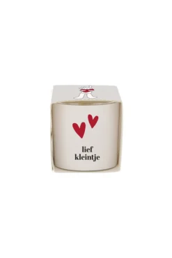 geurkaarsje in wikkel lief kleintje wit/rood