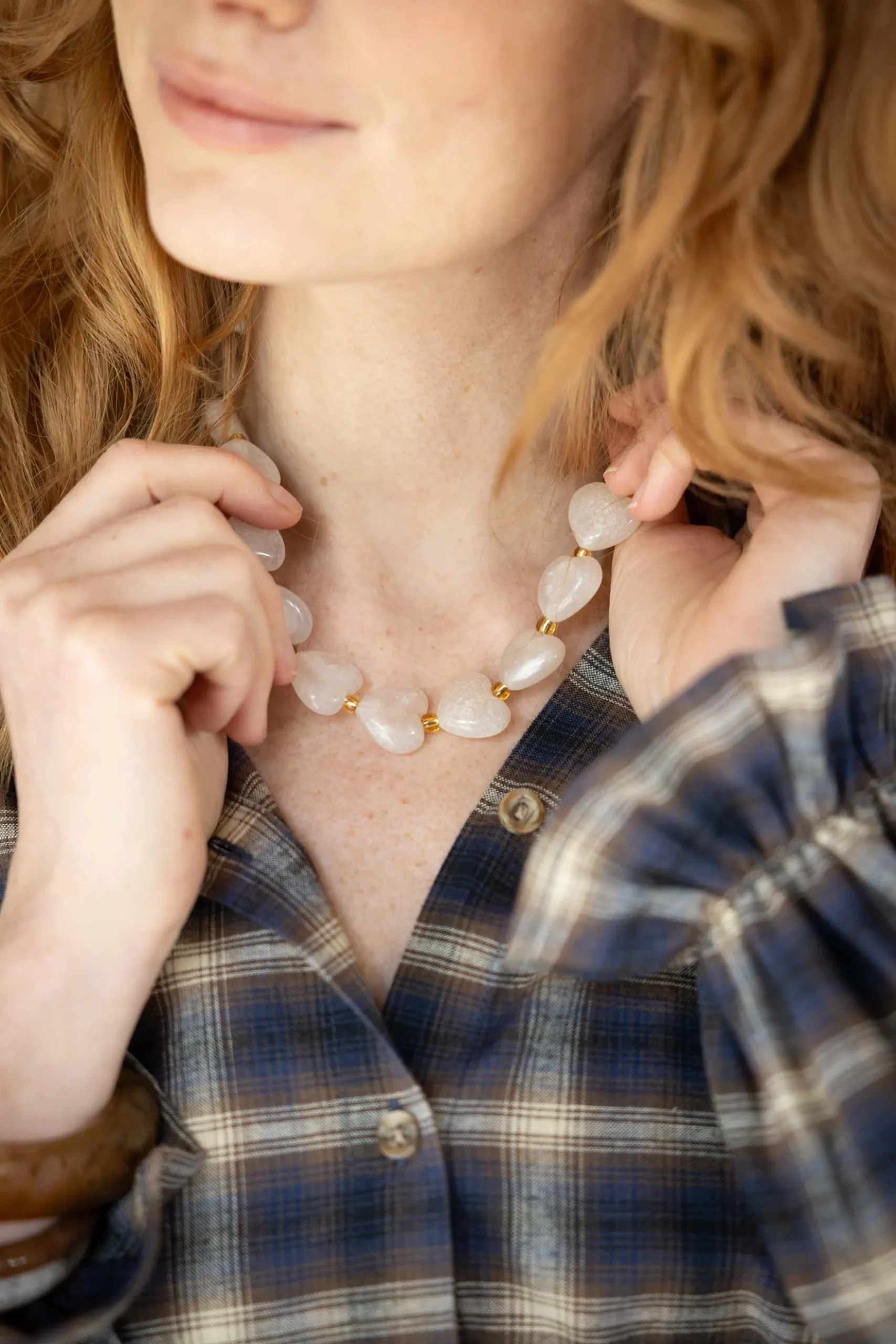 hart ketting met parels