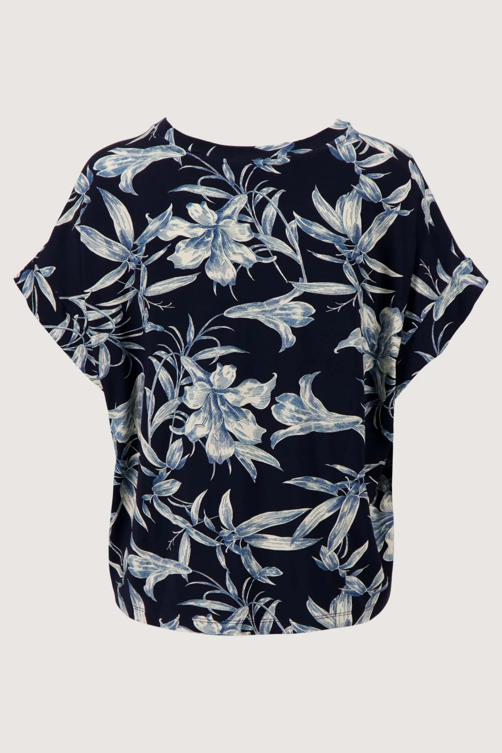jersey top met bloemprint