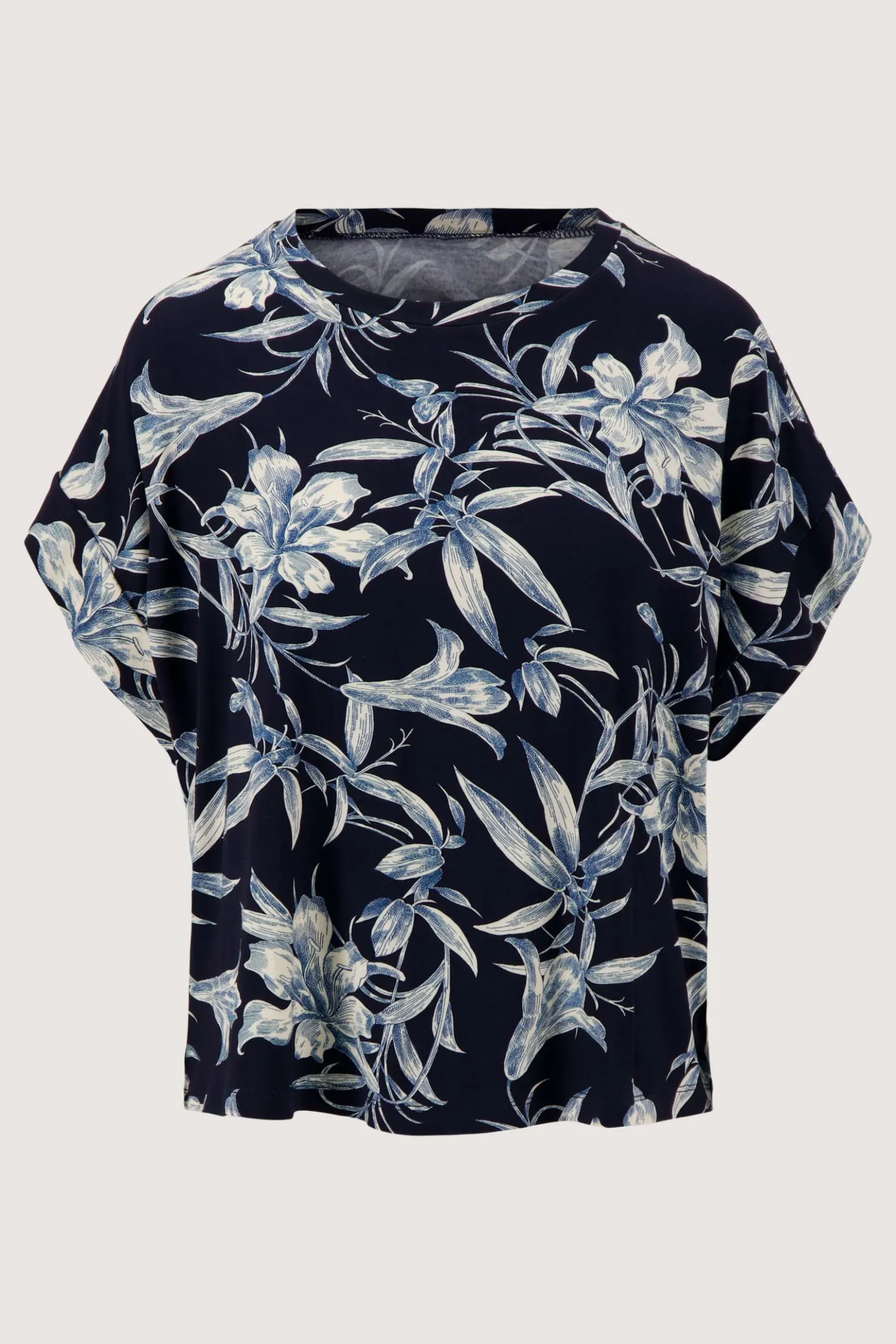 jersey top met bloemprint