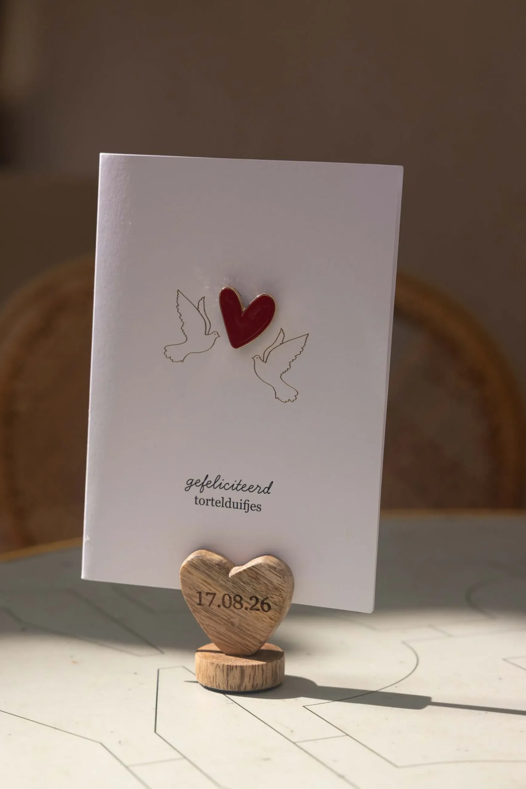 kaartenstandaard hout hartje