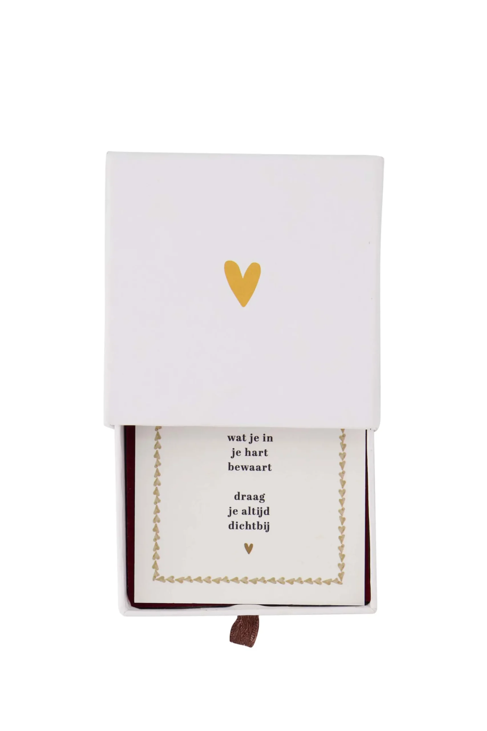 ketting hartje in schuifdoosje in je hart wit
