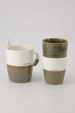 koffiemok geniet donkergroen