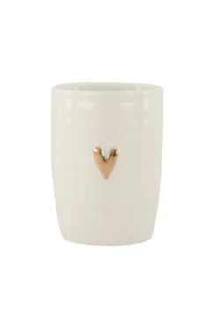 koffiemok hartje wit/goud