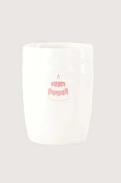 koffiemok taart wit/roze