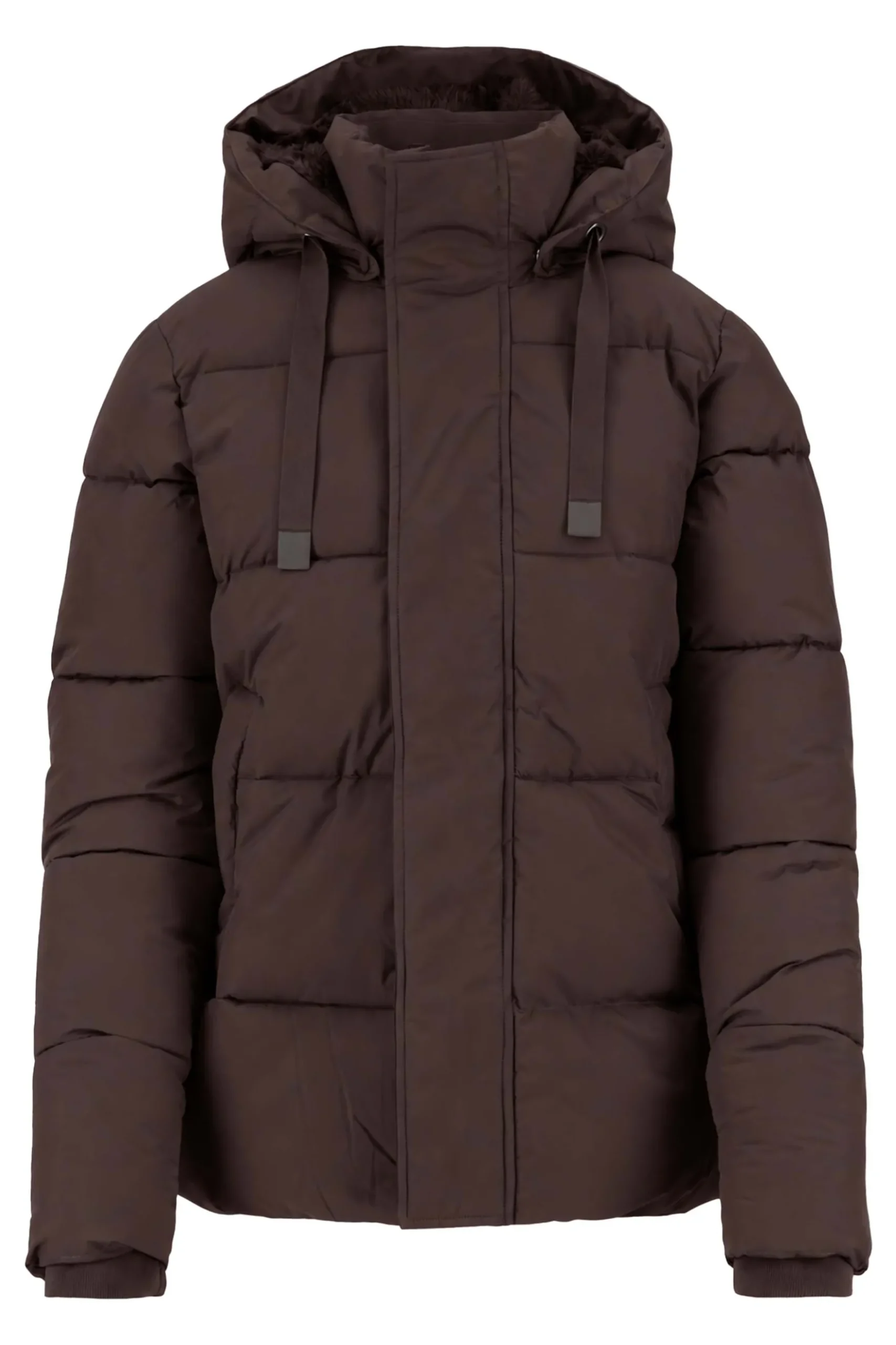 korte bubblecoat met teddy details