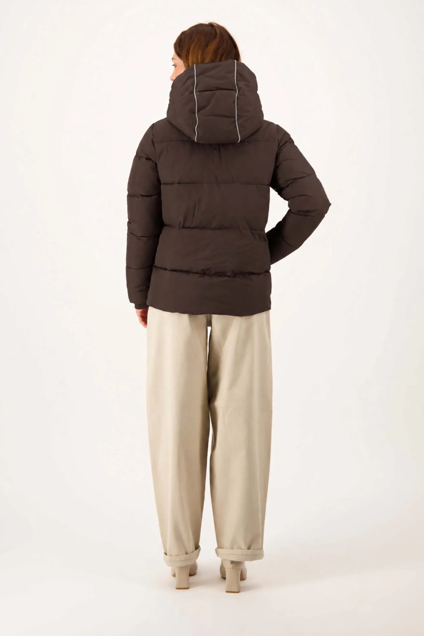 korte bubblecoat met teddy details