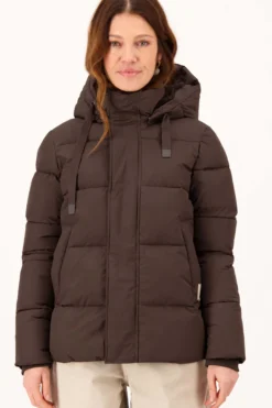 korte bubblecoat met teddy details