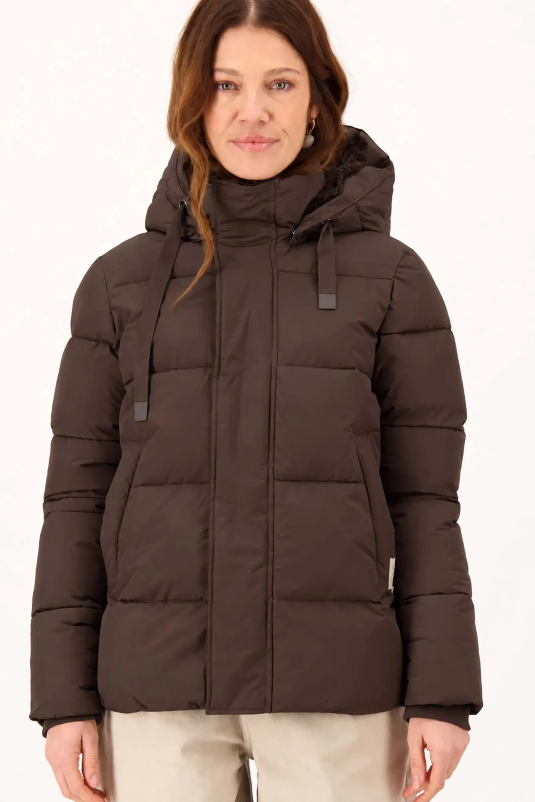 korte bubblecoat met teddy details