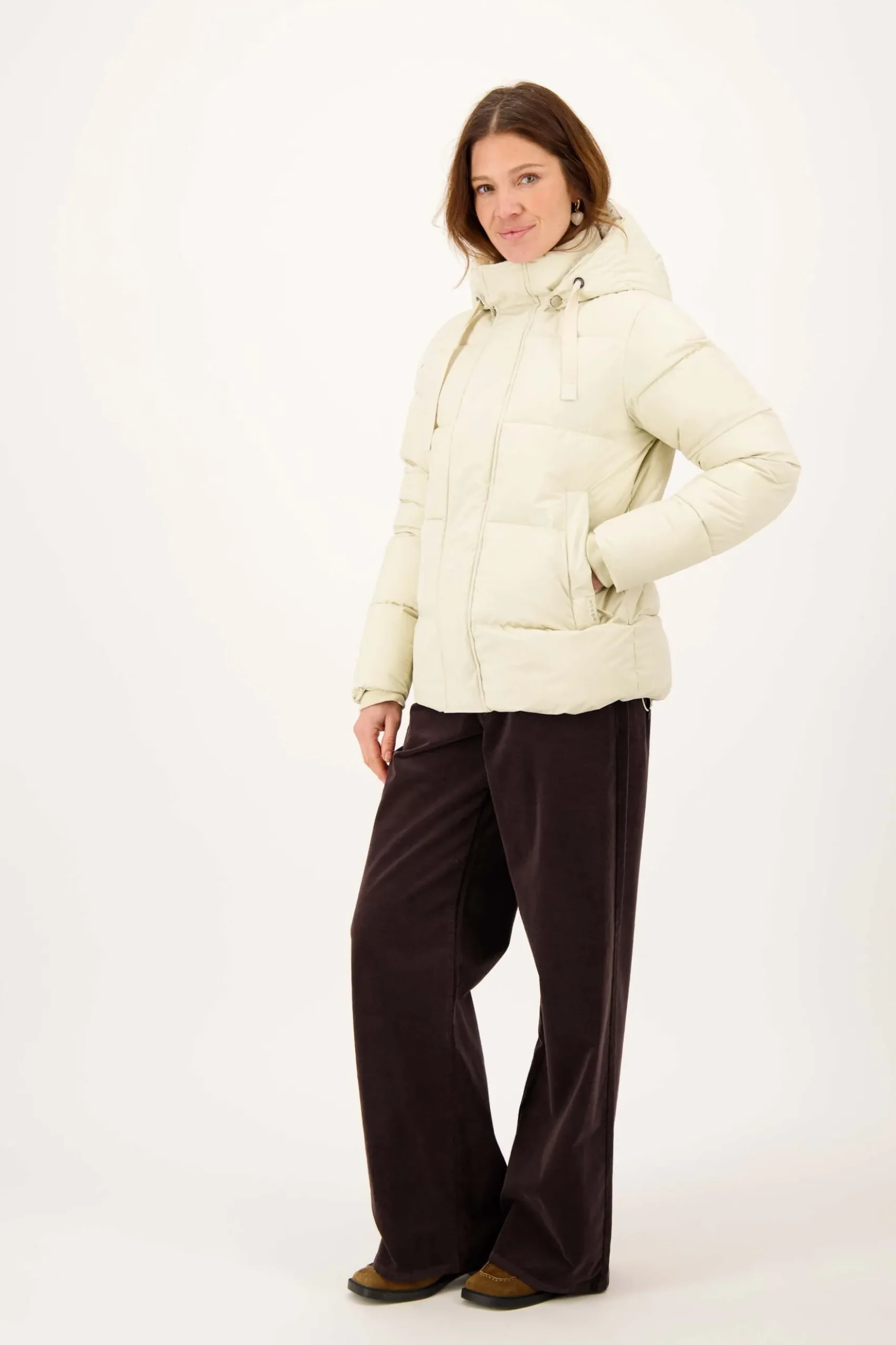 korte bubblecoat met teddy details