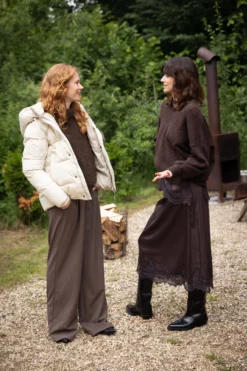 korte bubblecoat met teddy details
