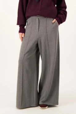 krijtstreep wideleg broek met stretch