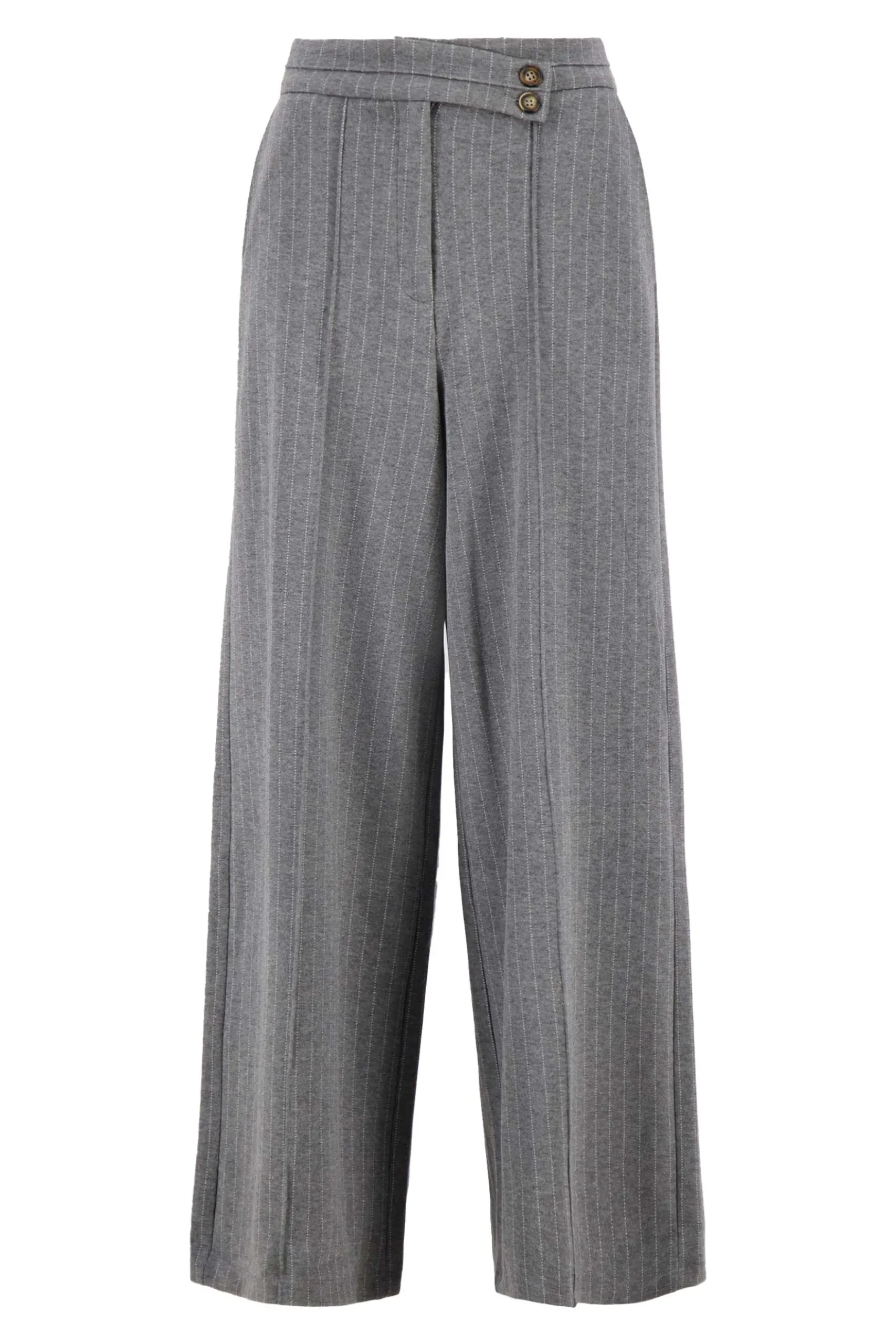 krijtstreep wideleg broek met stretch