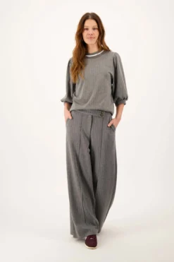 krijtstreep wideleg broek met stretch
