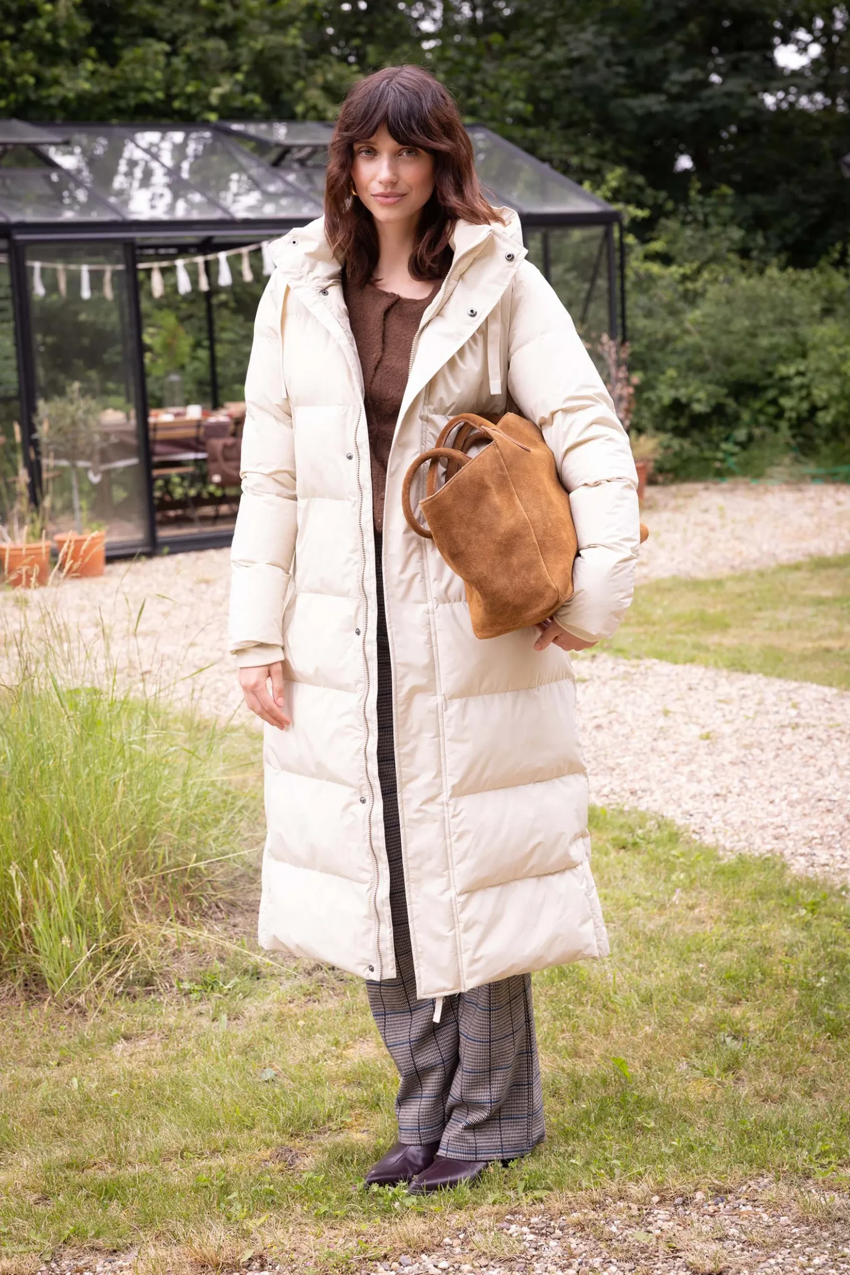lange bubblecoat met teddy details