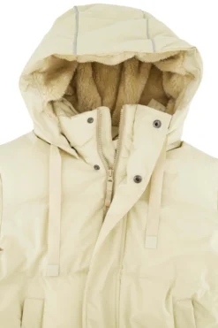 lange bubblecoat met teddy details