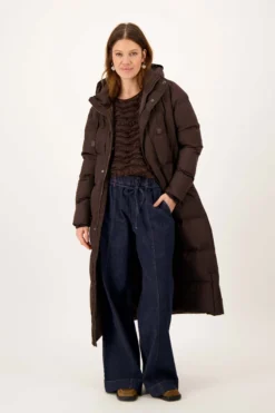 lange bubblecoat met teddy details