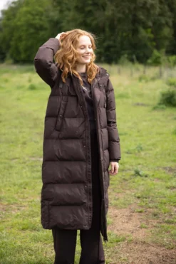 lange bubblecoat met teddy details