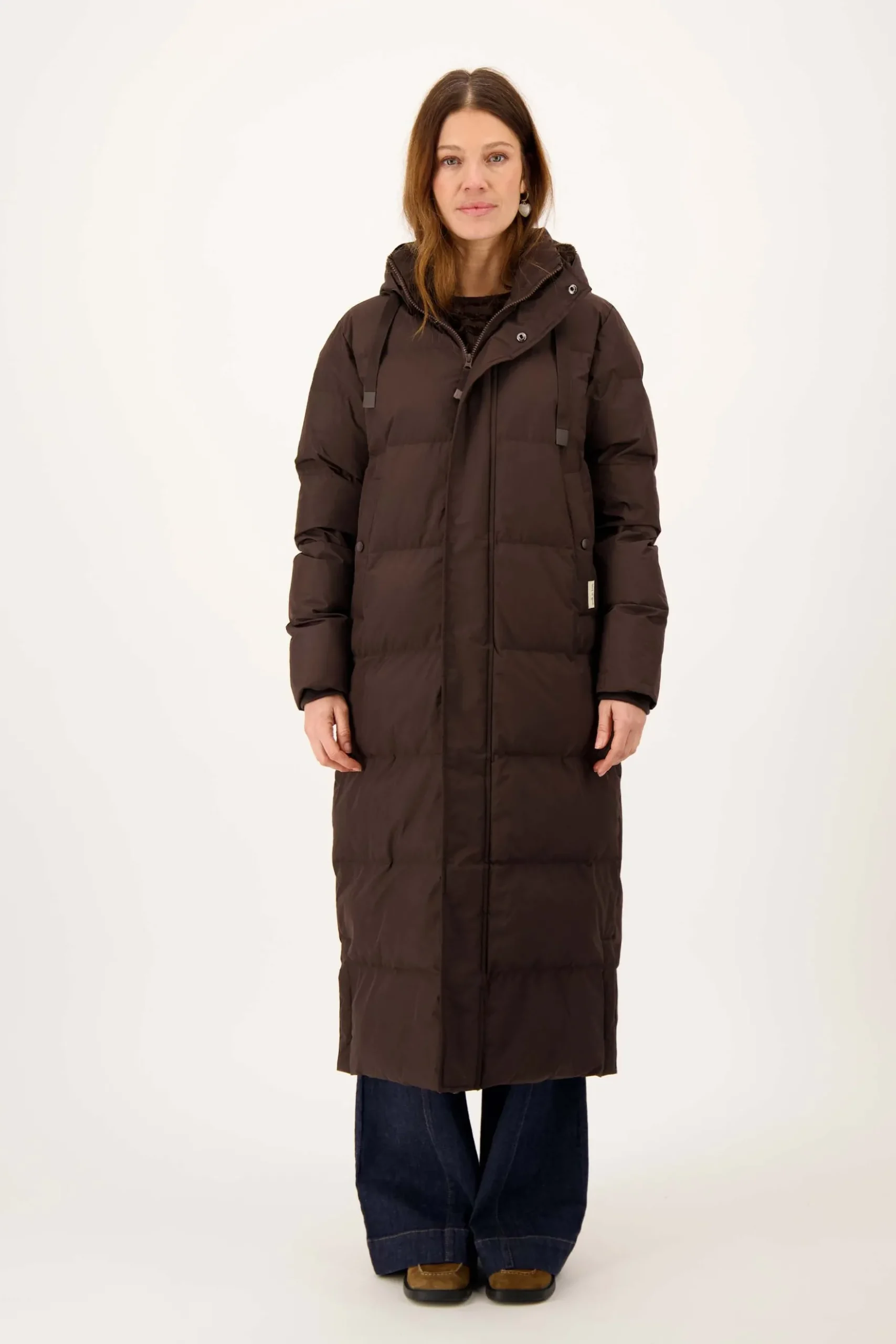 lange bubblecoat met teddy details