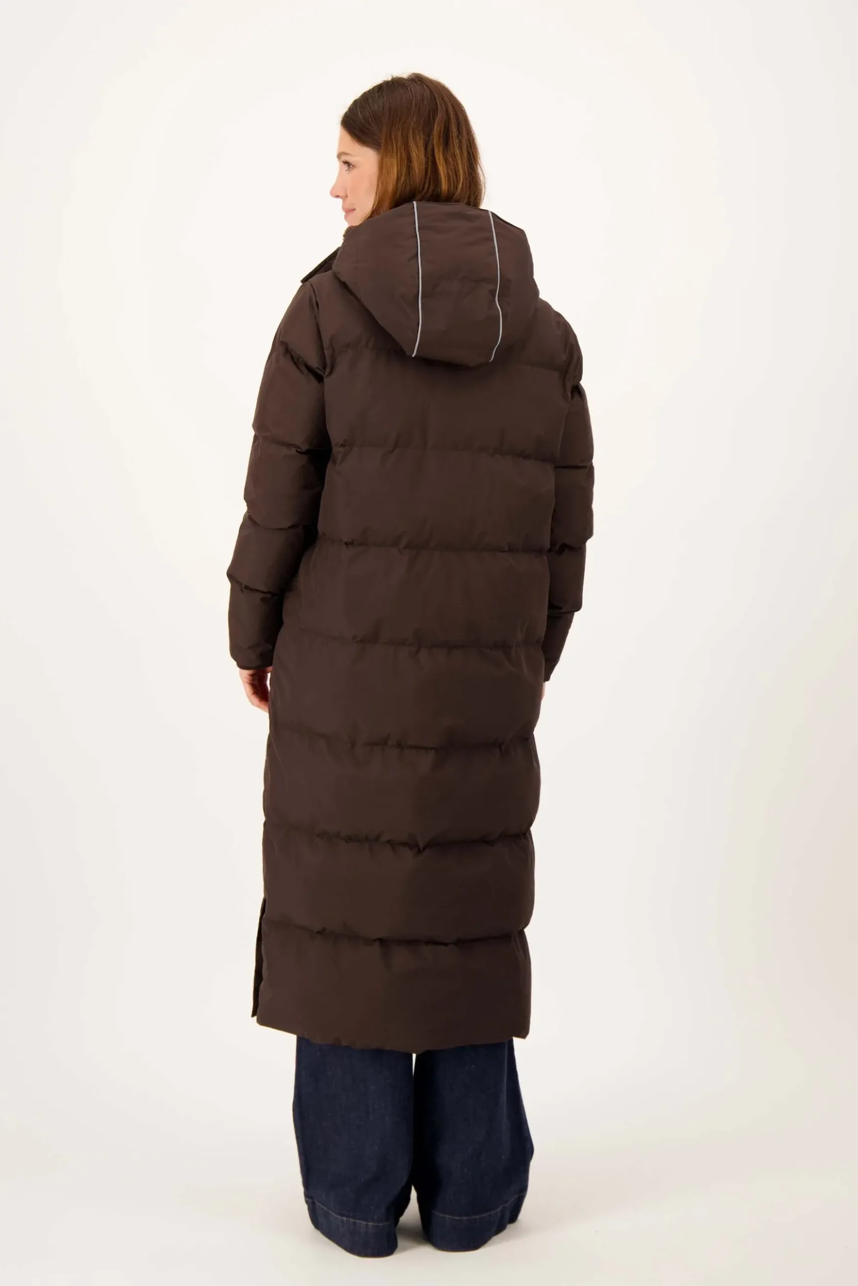 lange bubblecoat met teddy details