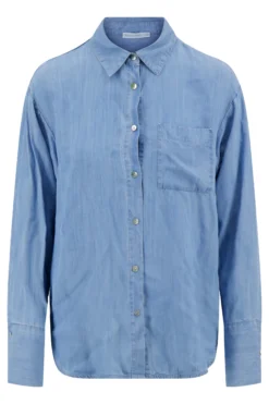 lange denim blouse