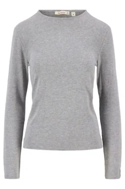 lange mouw ronde hals top en rib