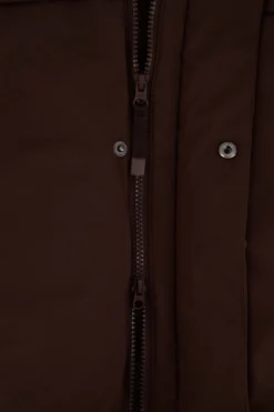 lange padded jas met riem