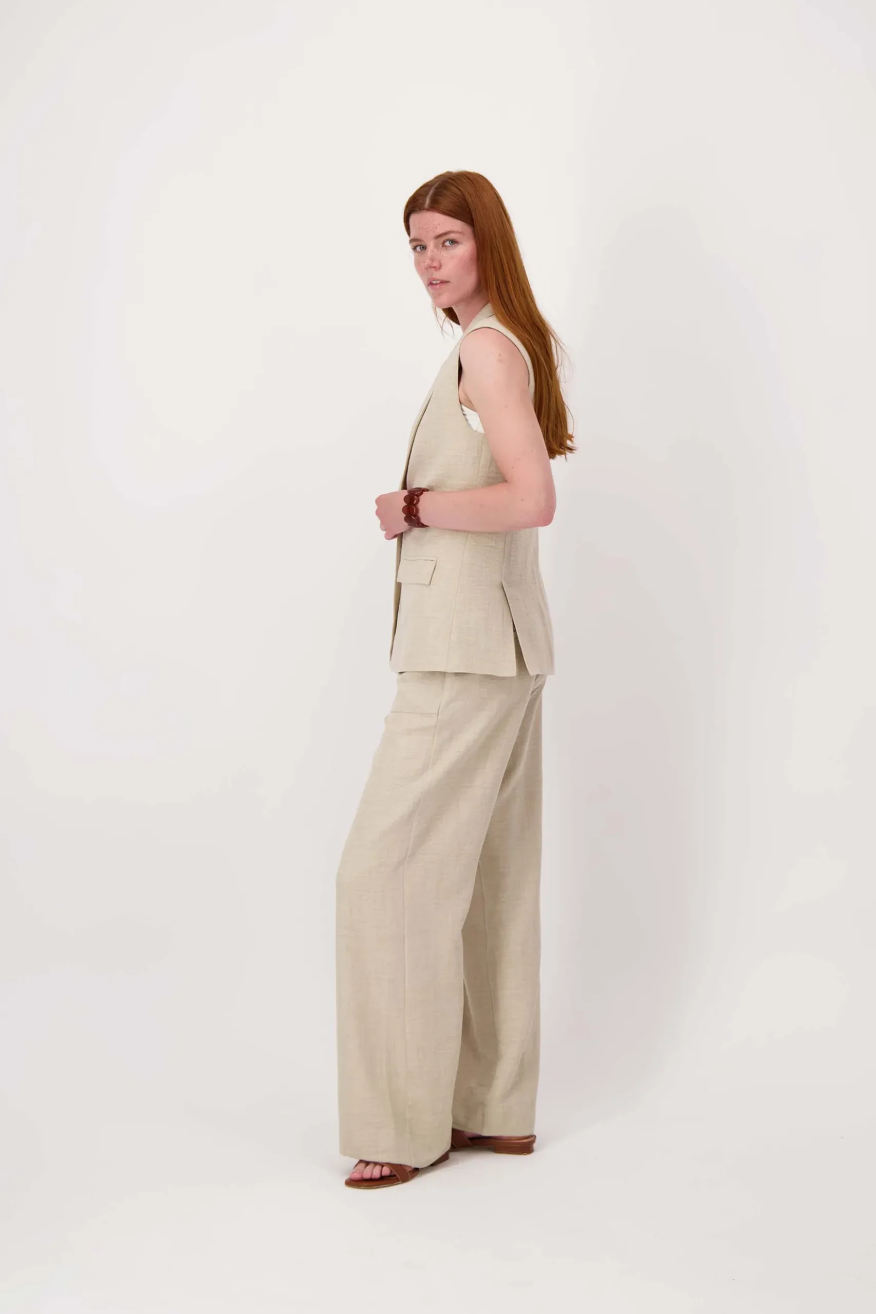 lang gilet met stretch