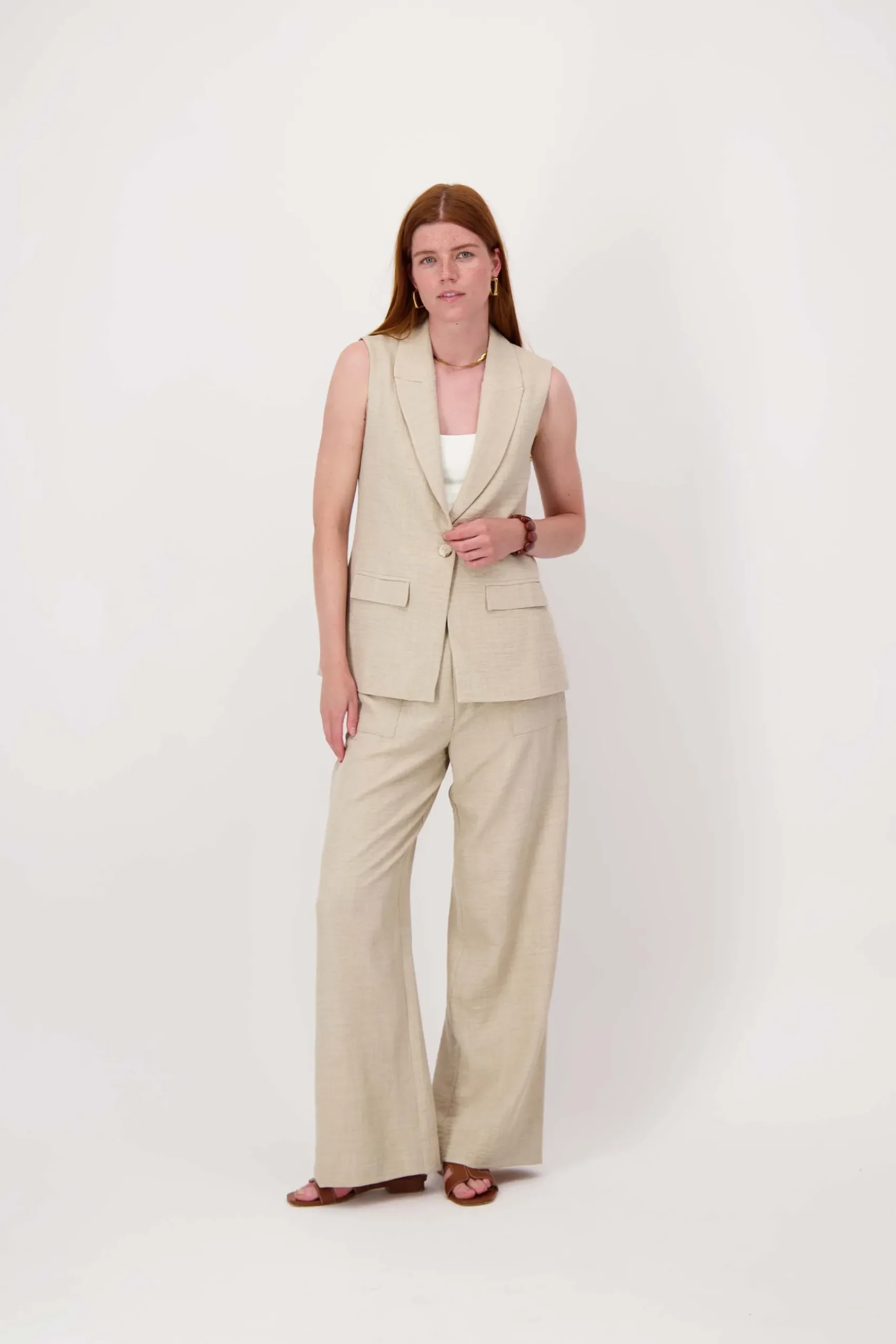lang gilet met stretch