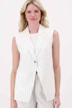 lang mouwloos gilet pin stripe