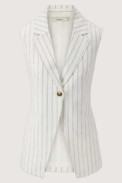 lang mouwloos gilet pin stripe
